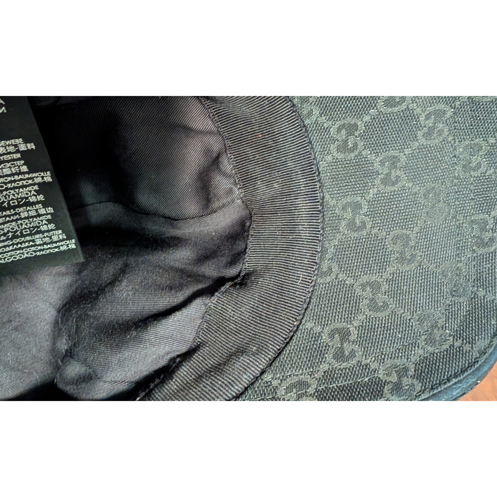 Gucci GG Monogram Web Stripe Canvas Baseball Cap Hat Black Medium - Picture 6 of 10